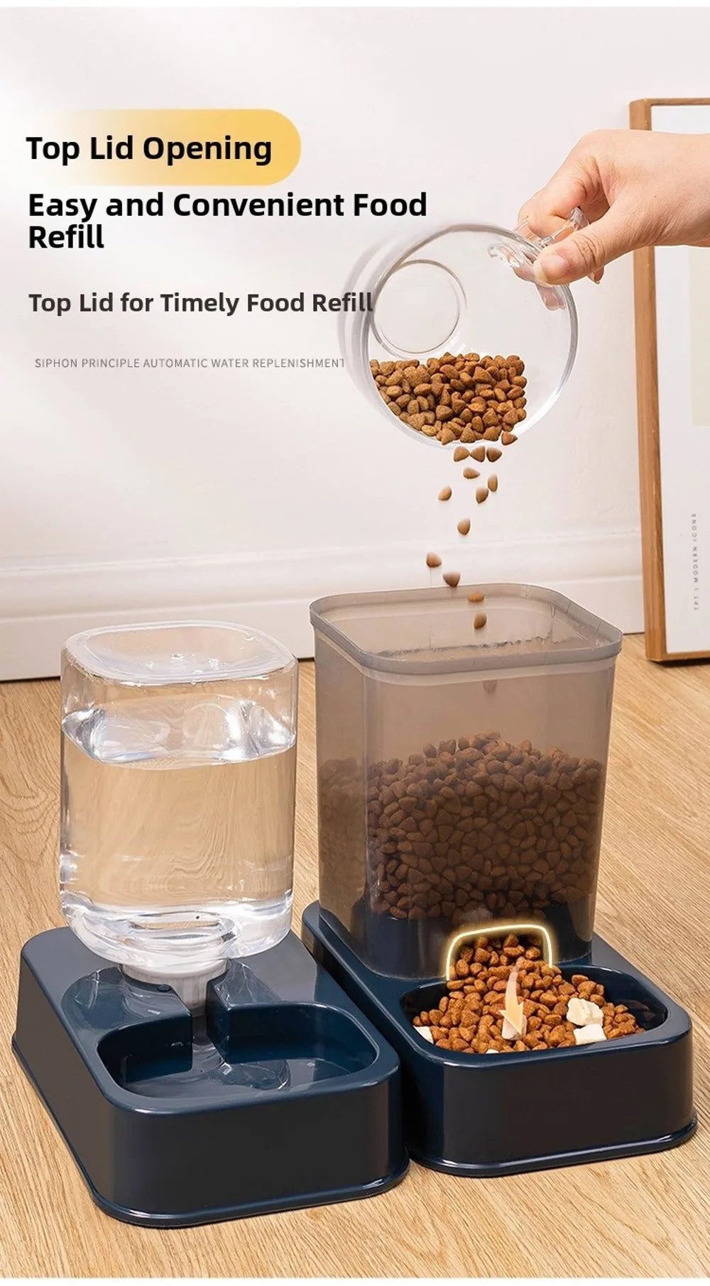 1.2L/1.5L Pet Automatic Feeder Plastic Large Capacity Cat Dog Water Dispenser Feeder Set 3 Colors 2 Styles luxecrown.co.uk