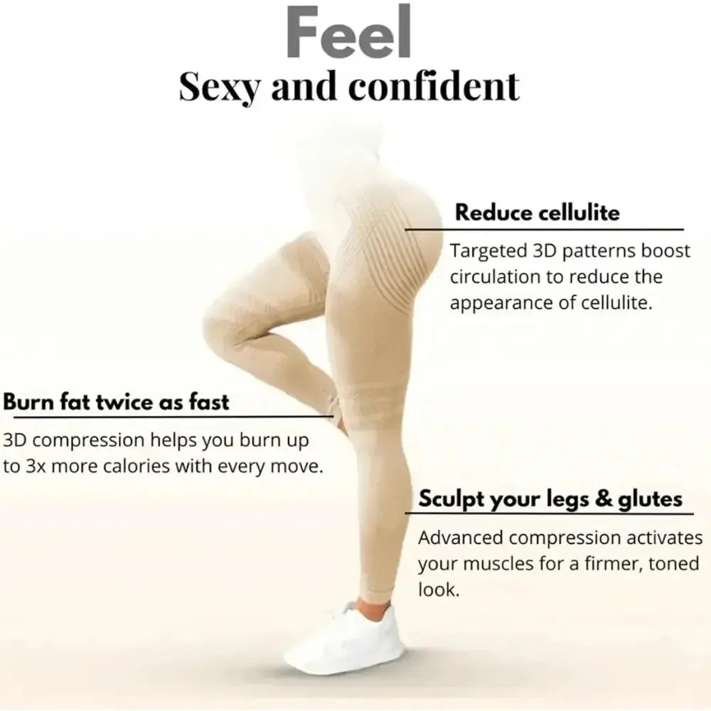 Slimove Cellulite 3D Leggings, High Waisted Butt Lifting Tummy Training Control, Anti Cellulite Legging for Gym Workout luxecrown.co.uk