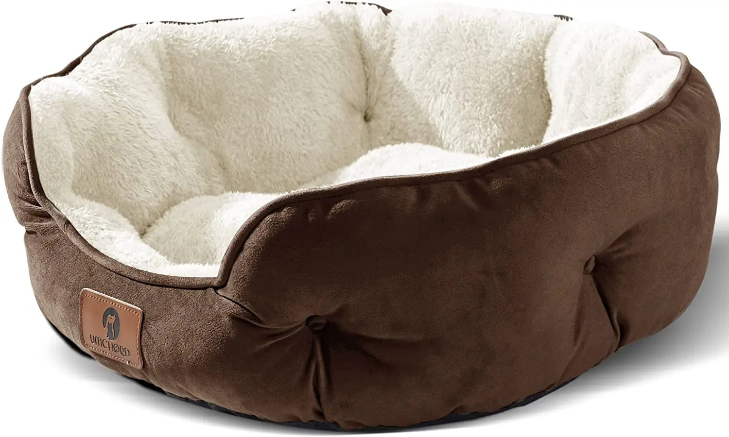 Machine Washable Pet Beds Small Dog Bed for Small Dogs, Cat Beds for Indoor Cats, Pet Bed for Puppy and Kitty, Extra Soft & Machine Washable with Anti-Slip & Water-Resistant Oxford Bottom, Brown, 20 Inches - Streetsharks