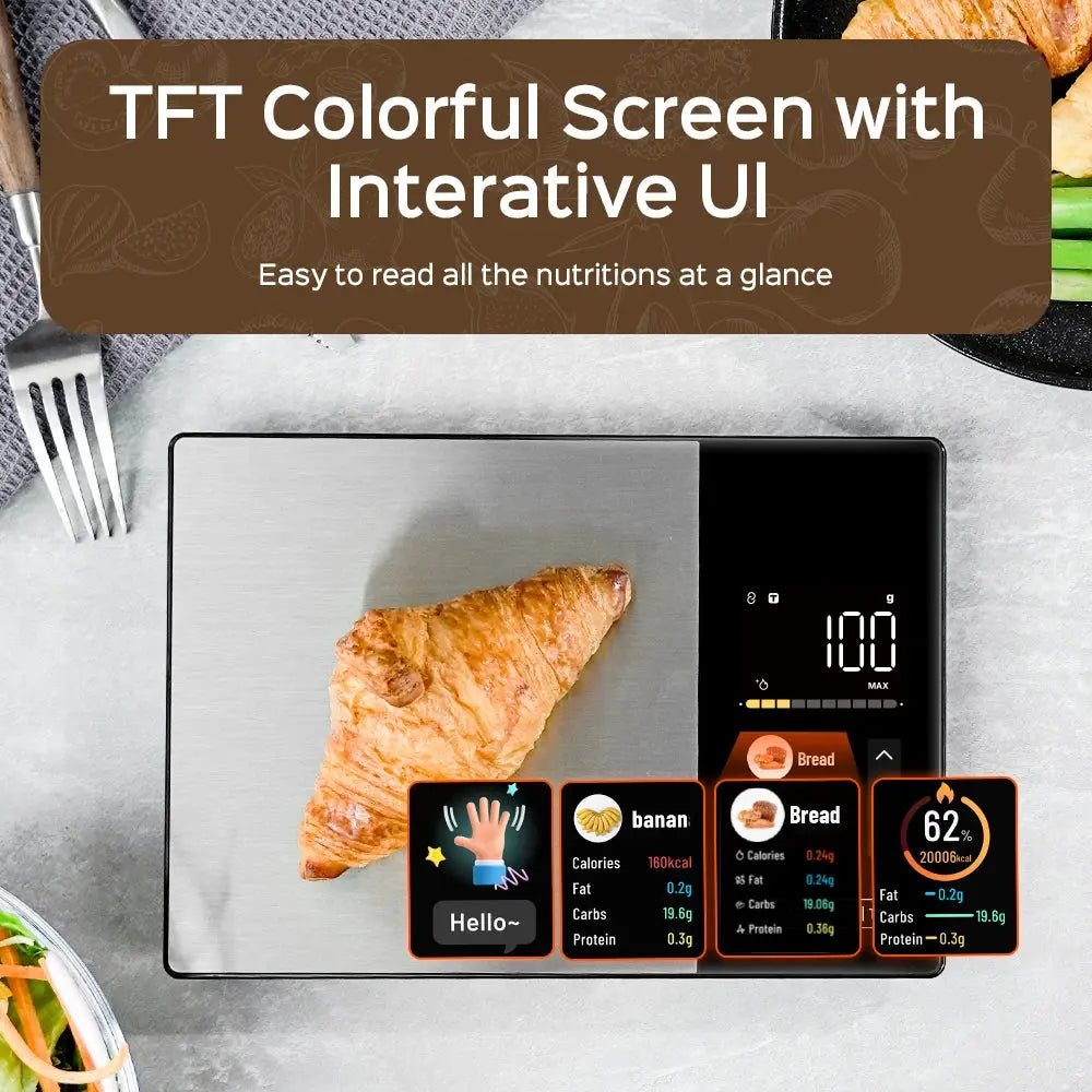 Smart Kitchen Scale Connects to Mobile App for Food Calorie Calculation Fitness Weight Loss Body Management luxecrown.co.uk