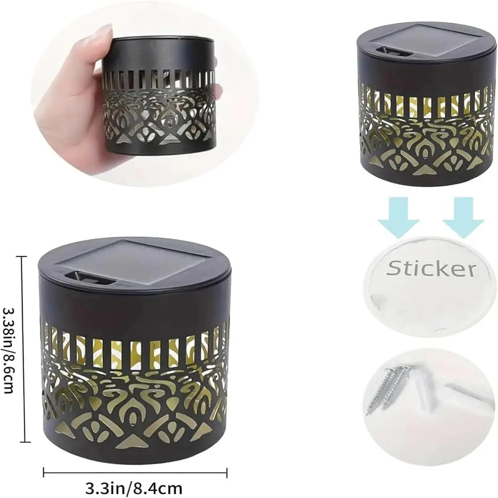 Solar Fence Lights Outdoor Decorations Sunflower Pattern Solar Powered Wall / Step Lights for Patio Garden Camping Wedding Decor luxecrown.co.uk