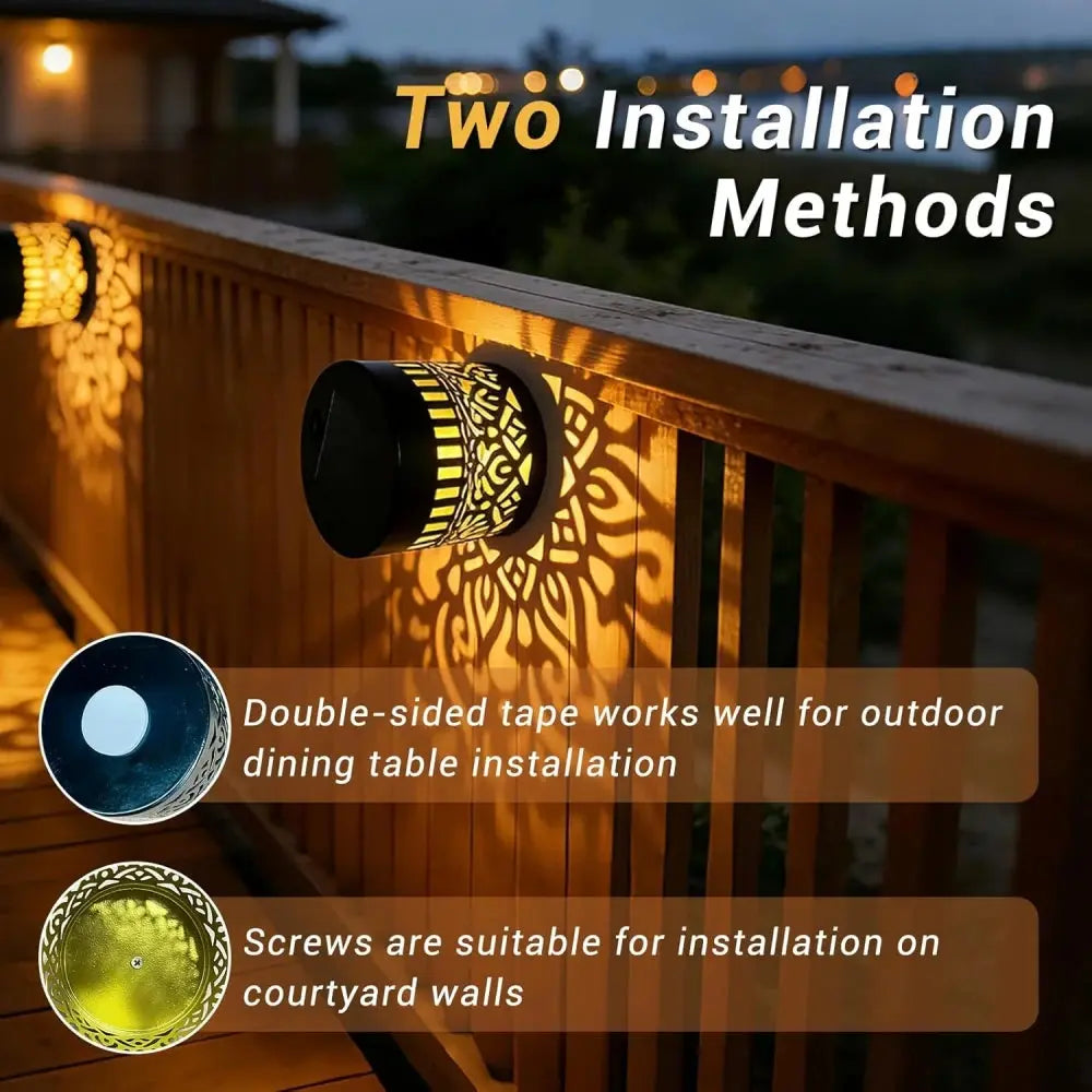 Solar Fence Lights Outdoor Decorations Sunflower Pattern Solar Powered Wall / Step Lights for Patio Garden Camping Wedding Decor luxecrown.co.uk