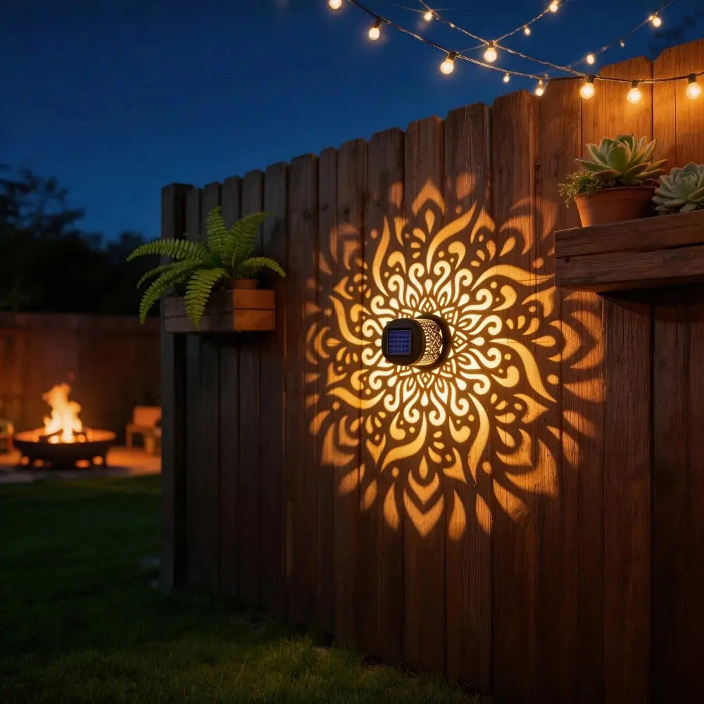 Solar Fence Lights Outdoor Decorations Sunflower Pattern Solar Powered Wall / Step Lights for Patio Garden Camping Wedding Decor luxecrown.co.uk