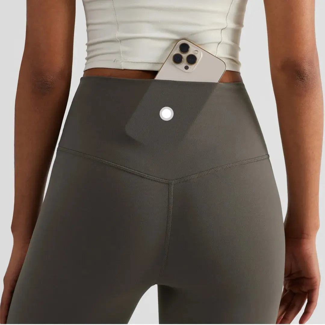 Solid Color Back Waist Pocket High Waist Yoga Legging Women Sport Cropped Pants Butter Athletic Gym Comprehensive Training Jog luxecrown.co.uk
