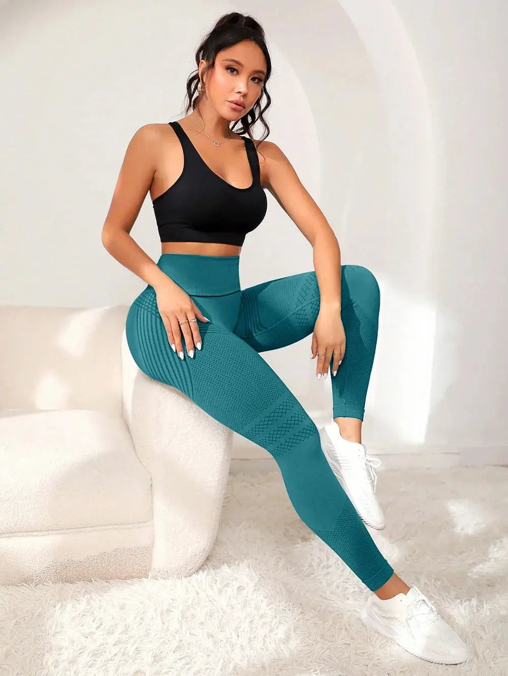Sports Pants With Sexy Lines Lifting Buttocks Sports Tight Pants Women's High Waisted Elastic Fitness Pants Running Yoga Pants luxecrown.co.uk