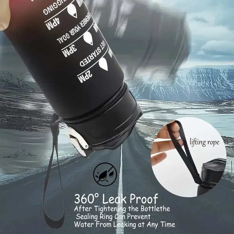 Sports Water Bottle with Time-Tracking Straw Leak Proof Locking Flip Cover for Easy Carry Ideal for Outdoor Adventures luxecrown.co.uk