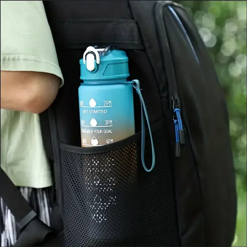 Sports Water Bottle with Time-Tracking Straw Leak Proof Locking Flip Cover for Easy Carry Ideal for Outdoor Adventures luxecrown.co.uk