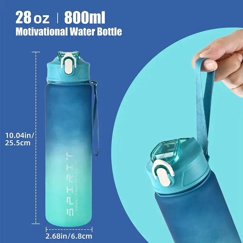 Sports Water Bottle with Time-Tracking Straw Leak Proof Locking Flip Cover for Easy Carry Ideal for Outdoor Adventures luxecrown.co.uk