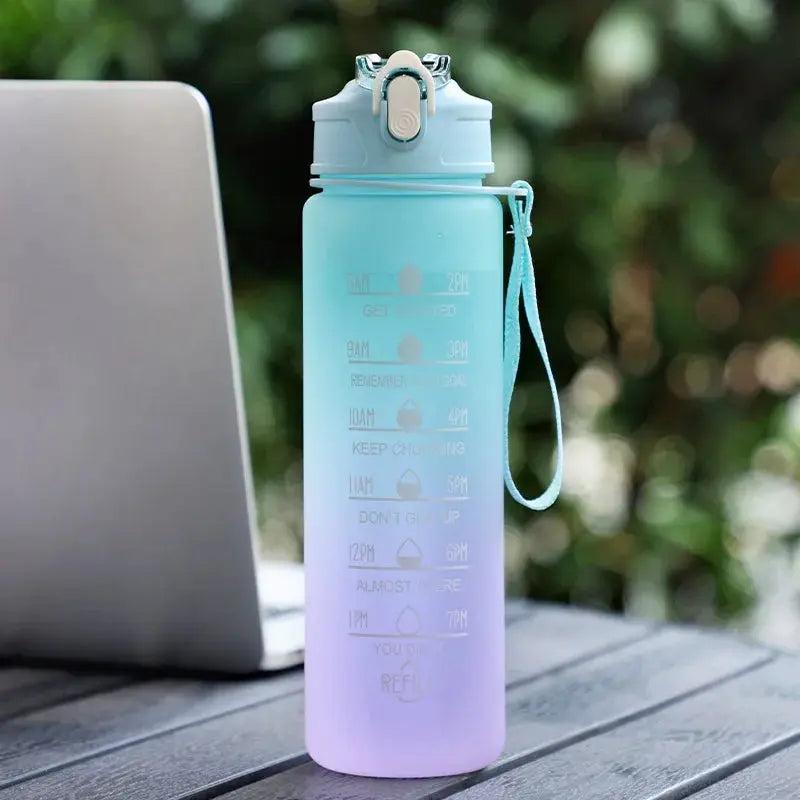 Sports Water Bottle with Time-Tracking Straw Leak Proof Locking Flip Cover for Easy Carry Ideal for Outdoor Adventures luxecrown.co.uk