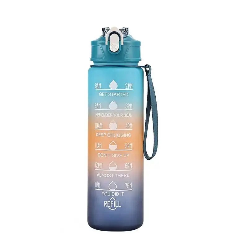 Sports Water Bottle with Time-Tracking Straw Leak Proof Locking Flip Cover for Easy Carry Ideal for Outdoor Adventures luxecrown.co.uk