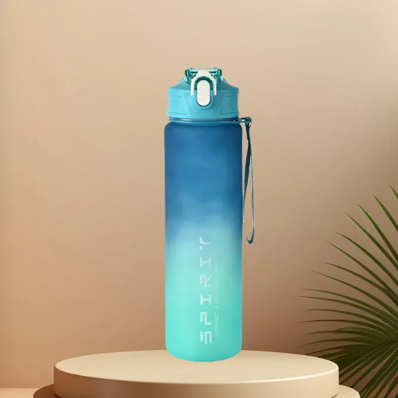 Sports Water Bottle with Time-Tracking Straw Leak Proof Locking Flip Cover for Easy Carry Ideal for Outdoor Adventures luxecrown.co.uk