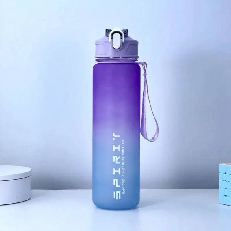 Sports Water Bottle with Time-Tracking Straw Leak Proof Locking Flip Cover for Easy Carry Ideal for Outdoor Adventures luxecrown.co.uk