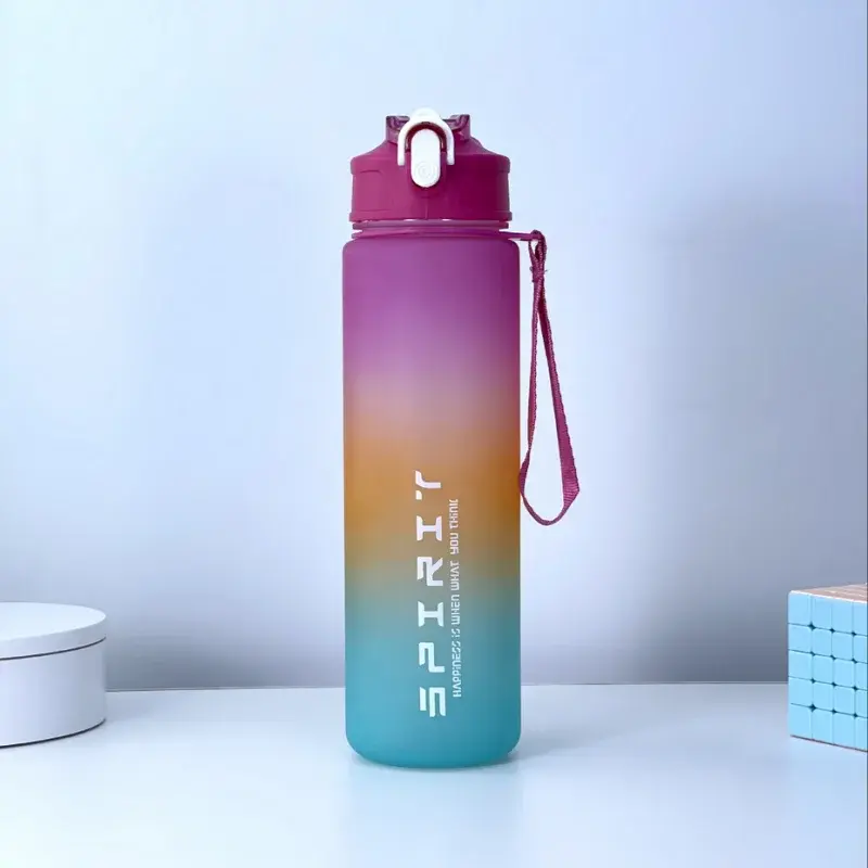 Sports Water Bottle with Time-Tracking Straw Leak Proof Locking Flip Cover for Easy Carry Ideal for Outdoor Adventures luxecrown.co.uk