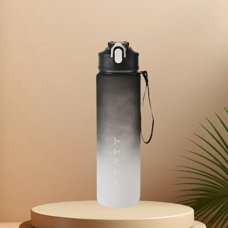 Sports Water Bottle with Time-Tracking Straw Leak Proof Locking Flip Cover for Easy Carry Ideal for Outdoor Adventures luxecrown.co.uk
