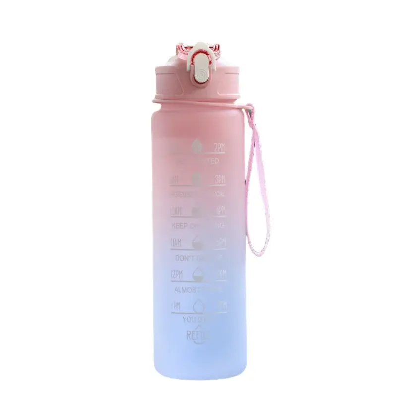 Sports Water Bottle with Time-Tracking Straw Leak Proof Locking Flip Cover for Easy Carry Ideal for Outdoor Adventures luxecrown.co.uk