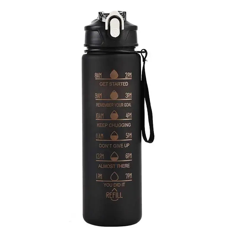 Sports Water Bottle with Time-Tracking Straw Leak Proof Locking Flip Cover for Easy Carry Ideal for Outdoor Adventures luxecrown.co.uk