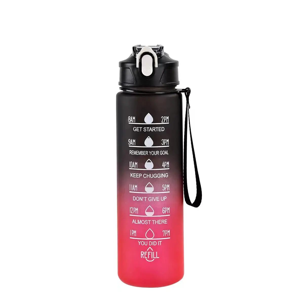 Sports Water Bottle with Time-Tracking Straw Leak Proof Locking Flip Cover for Easy Carry Ideal for Outdoor Adventures luxecrown.co.uk