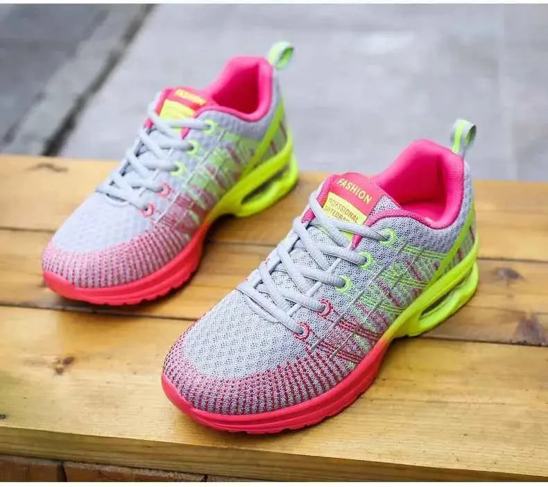 Spring 2023 Plus Size Women's Shoes Low Top Round Toe Mesh Breathable Casual Sports Shoes Weave Knit Lower Heel