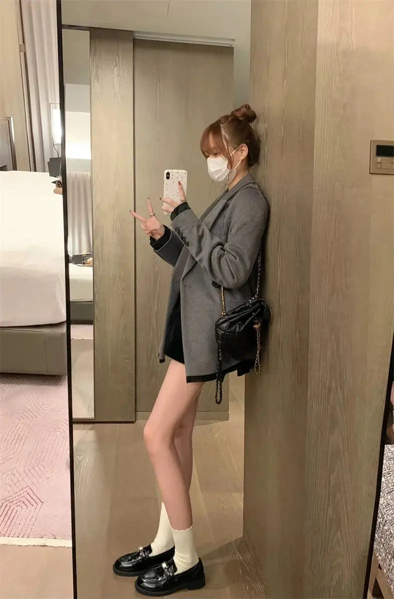 Spring New Women's Genuine Leather Shoes British Style Black Casual Shoes Banquet Office Wear Stylish Metal Design Loafers luxecrown.co.uk