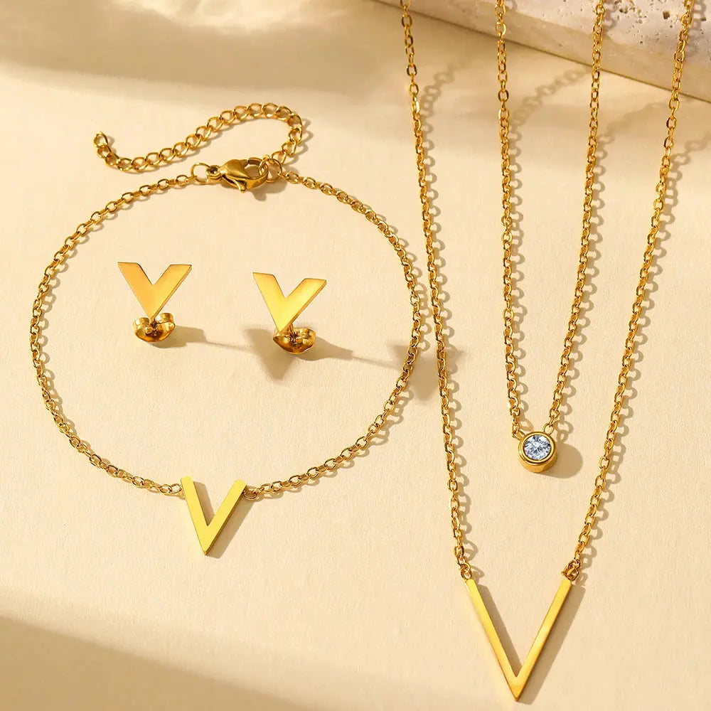 Stainless Steel Jewelry Set Christian Cross Ladies Jewelry Set High Quality Exquisite Light Luxury Jewelry Set For Women Jewelry Streetsharks