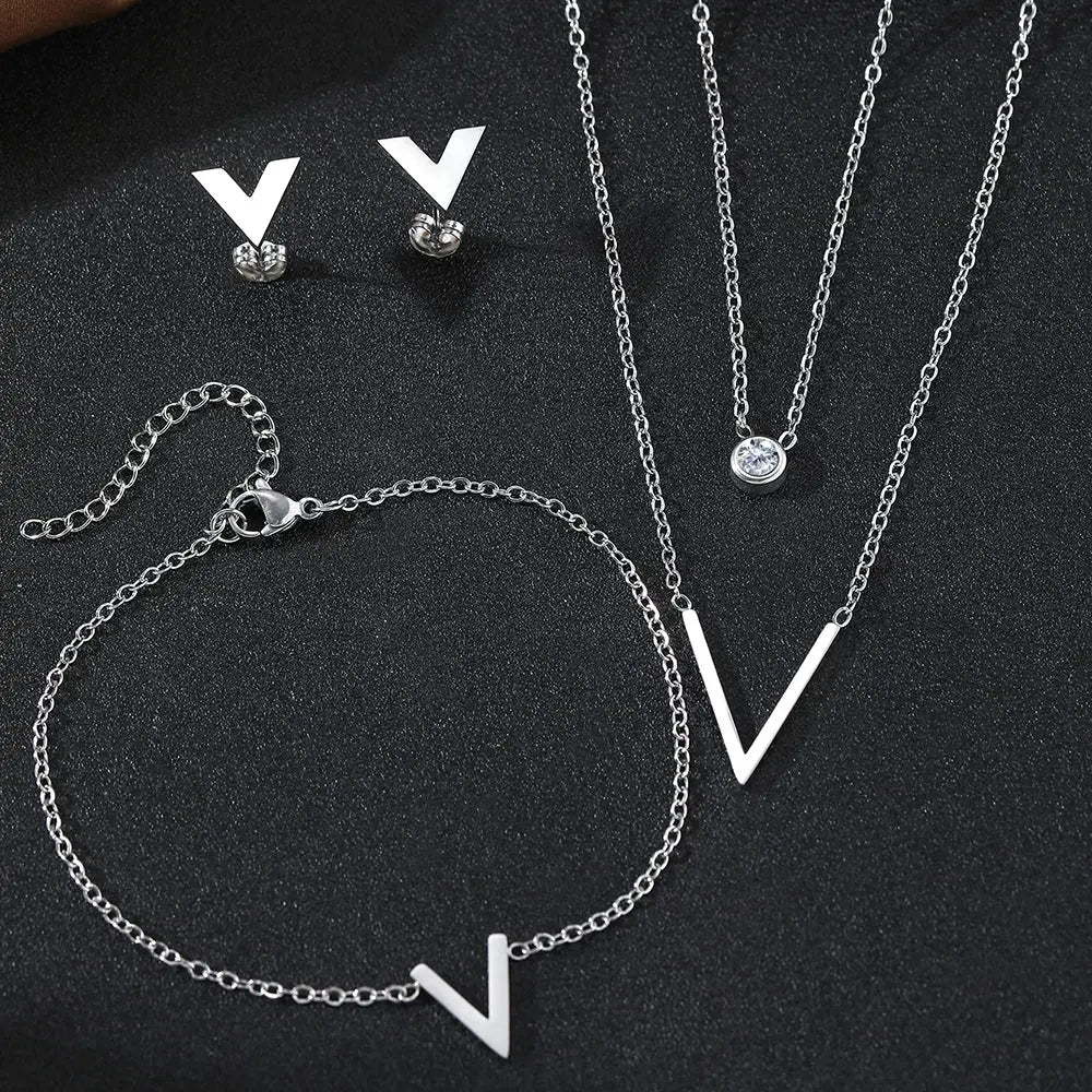 Stainless Steel Jewelry Set Christian Cross Ladies Jewelry Set High Quality Exquisite Light Luxury Jewelry Set For Women Jewelry Streetsharks