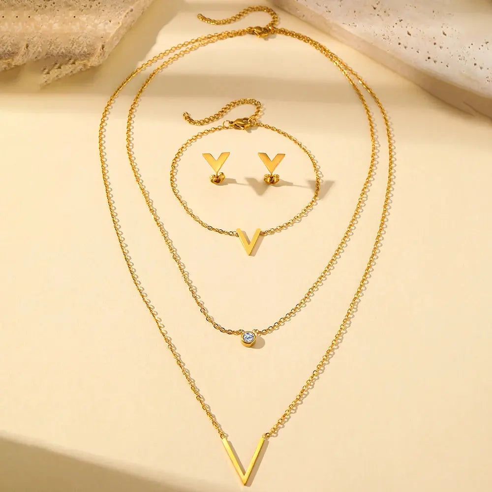 Stainless Steel Jewelry Set Christian Cross Ladies Jewelry Set High Quality Exquisite Light Luxury Jewelry Set For Women Jewelry Streetsharks