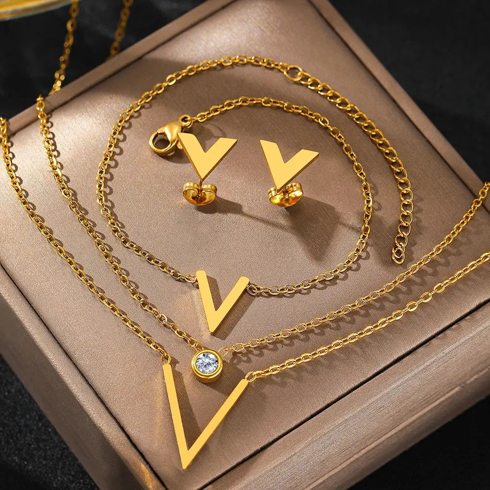 Stainless Steel Jewelry Set Christian Cross Ladies Jewelry Set High Quality Exquisite Light Luxury Jewelry Set For Women Jewelry Streetsharks