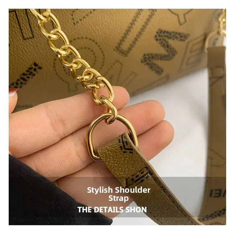 Stylish Commuter Handbag Retro Casual Tote Bag Women's Trend Spring New Large Capacity Street Style PU Material Zipper Opening luxecrown.co.uk