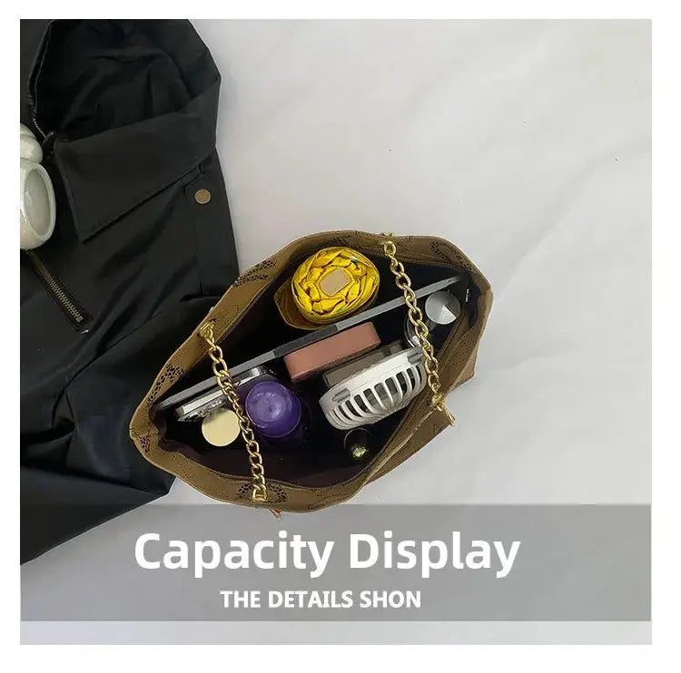 Stylish Commuter Handbag Retro Casual Tote Bag Women's Trend Spring New Large Capacity Street Style PU Material Zipper Opening luxecrown.co.uk