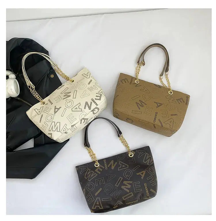 Stylish Commuter Handbag Retro Casual Tote Bag Women's Trend Spring New Large Capacity Street Style PU Material Zipper Opening luxecrown.co.uk