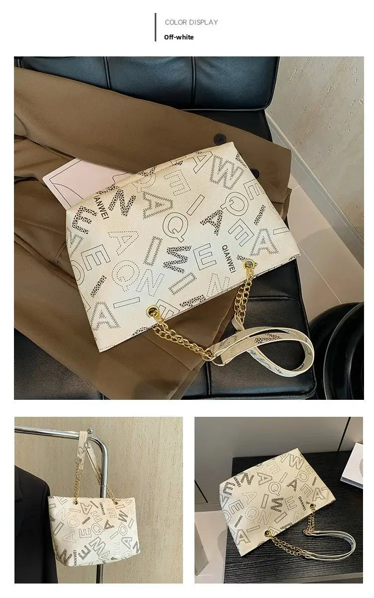 Stylish Commuter Handbag Retro Casual Tote Bag Women's Trend Spring New Large Capacity Street Style PU Material Zipper Opening luxecrown.co.uk