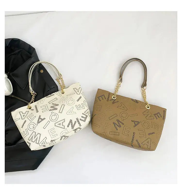 Stylish Commuter Handbag Retro Casual Tote Bag Women's Trend Spring New Large Capacity Street Style PU Material Zipper Opening luxecrown.co.uk