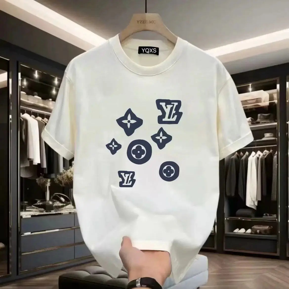 Summer 2026 Luxury and Versatile Short-sleeved Pure Cotton Breathable Men's and Women's Printed T-shirts with Printed Patterns luxecrown.co.uk
