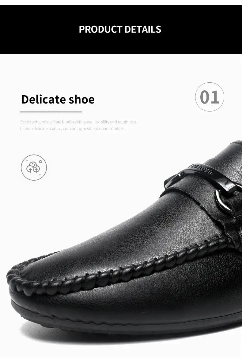 Summer Half Shoes For Men Comfortable Leather Casual Shoes Soft Flat Men's Loafers Lightweight Slip-on Shoes Man Daily Slippers luxecrown.co.uk