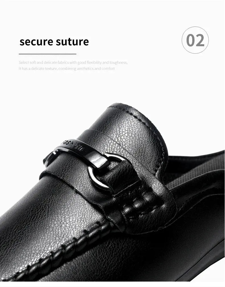 Summer Half Shoes For Men Comfortable Leather Casual Shoes Soft Flat Men's Loafers Lightweight Slip-on Shoes Man Daily Slippers luxecrown.co.uk