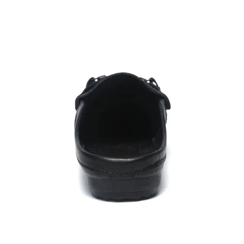 Summer Leather Men Half Slippers Breathable Mens Casual Shoes Slip-on Lazy Driving Shoes Comfortable Walking Loafers Moccasins luxecrown.co.uk