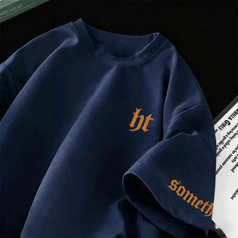 Summer Men's T-shirts Cotton 100% High quality Tees Letter Graphic Style Gothic Essential Basic Loose Oversized T shirt for Men luxecrown.co.uk