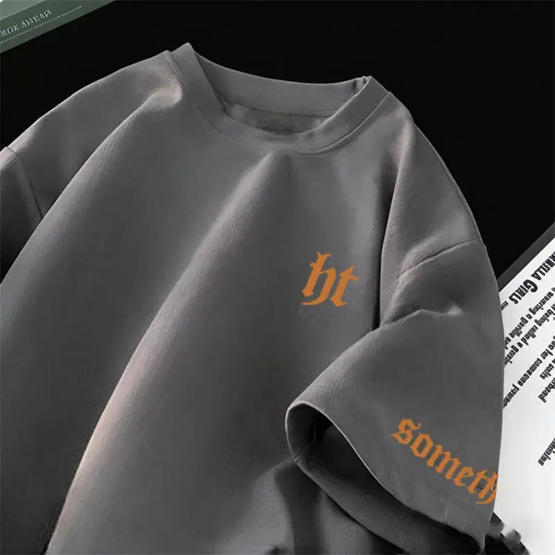 Summer Men's T-shirts Cotton 100% High quality Tees Letter Graphic Style Gothic Essential Basic Loose Oversized T shirt for Men luxecrown.co.uk