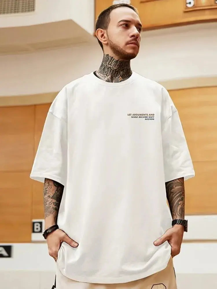 Summer New Casual Loose T-shirt Short Sleeved Men's Fashion Loose Printing Large 8XL Hip Hop Couple Wear Half Sleeve Cotton Top Streetsharks