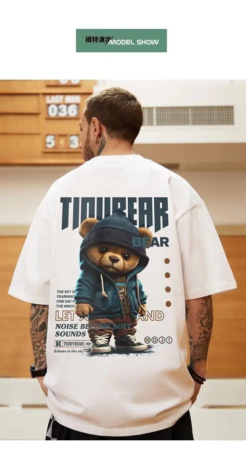 Summer New Casual Loose T-shirt Short Sleeved Men's Fashion Loose Printing Large 8XL Hip Hop Couple Wear Half Sleeve Cotton Top Streetsharks