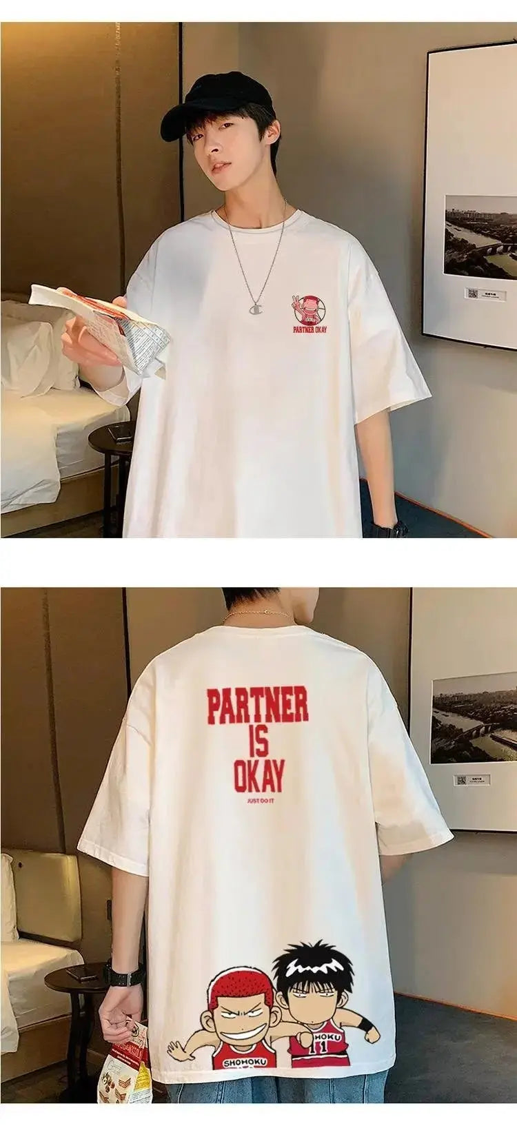 Summer New Casual Loose T-shirt Short Sleeved Men's Fashion Loose Printing Large 8XL Hip Hop Couple Wear Half Sleeve Cotton Top Streetsharks