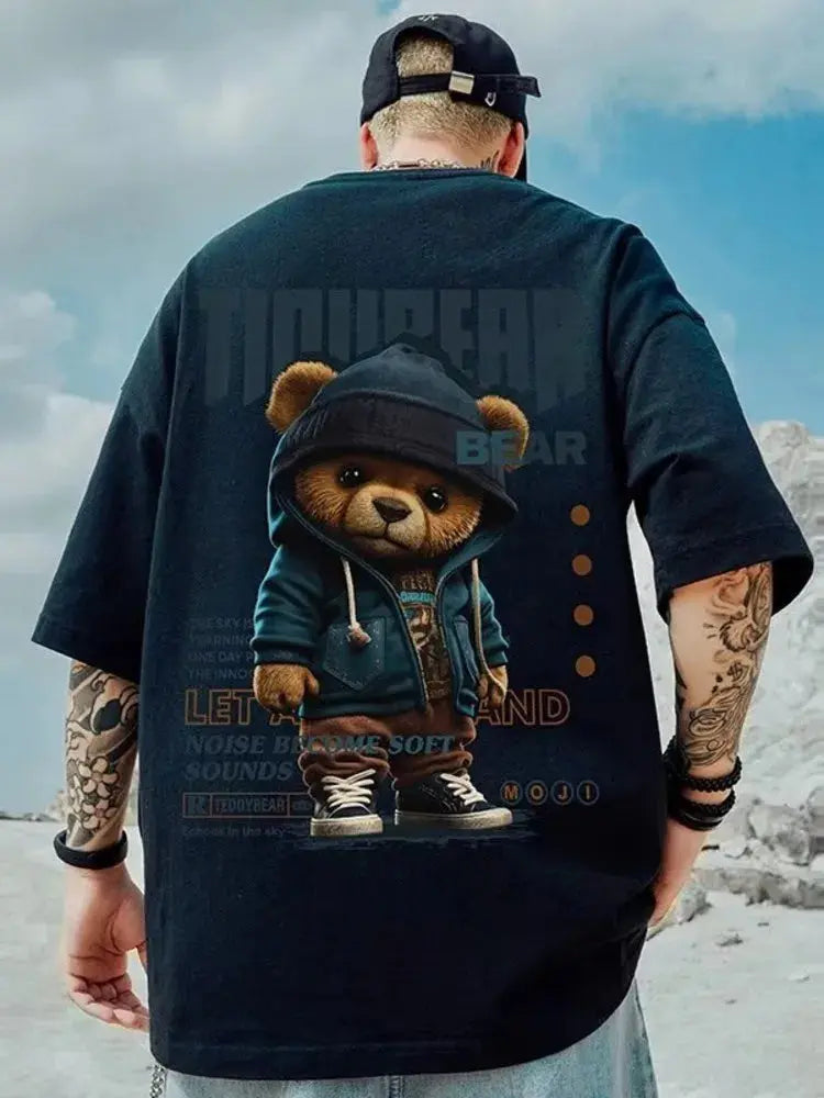 Summer New Casual Loose T-shirt Short Sleeved Men's Fashion Loose Printing Large 8XL Hip Hop Couple Wear Half Sleeve Cotton Top Streetsharks