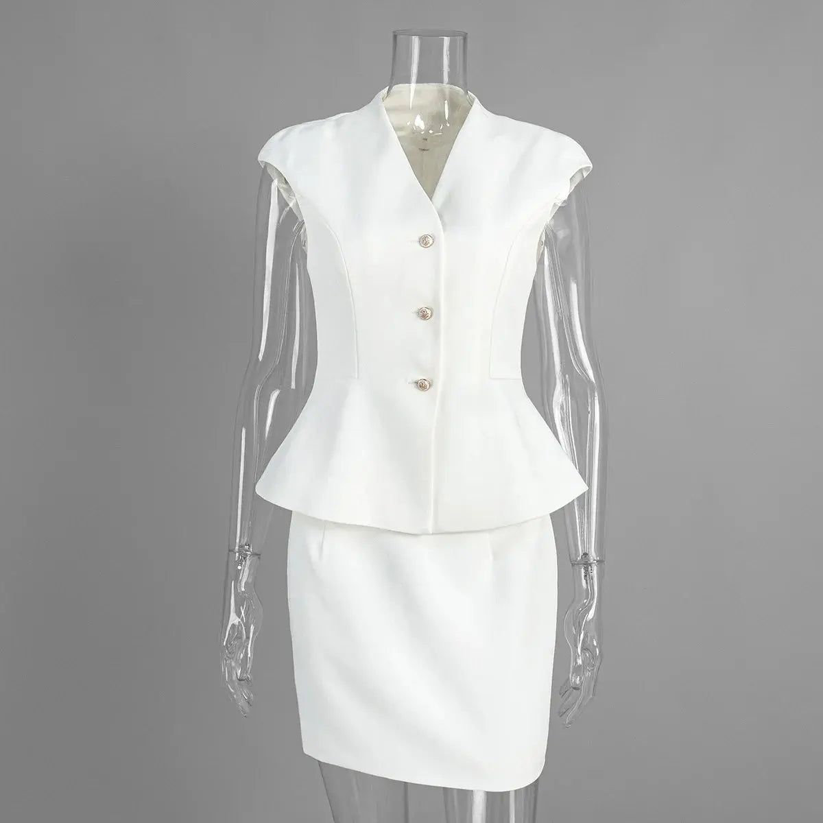 TARUXY Sleeveless Vest Skirt Set Female 2026 Spring Summer New V-Neck Slim Vest Short Skirt Women's Suits Commuting Fashion Suit luxecrown.co.uk