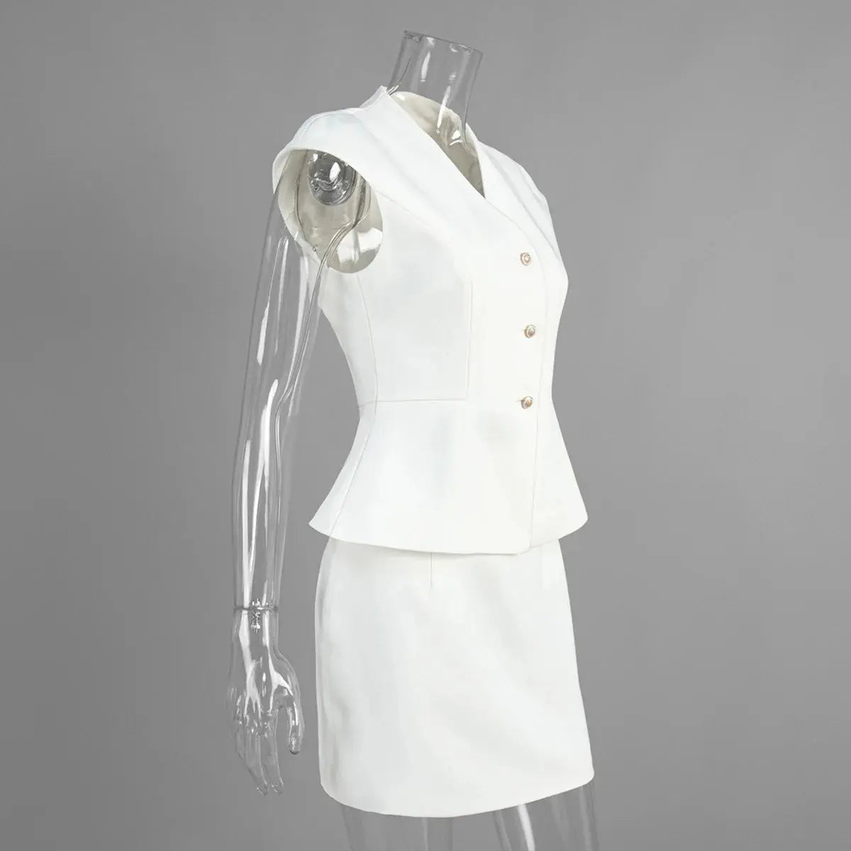 TARUXY Sleeveless Vest Skirt Set Female 2026 Spring Summer New V-Neck Slim Vest Short Skirt Women's Suits Commuting Fashion Suit luxecrown.co.uk