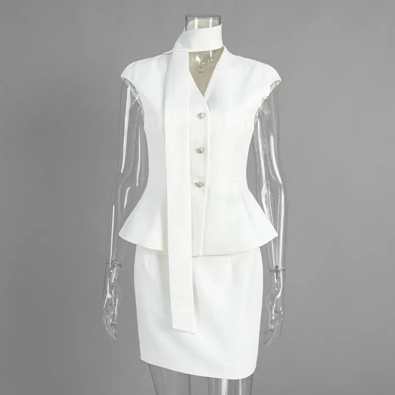 TARUXY Sleeveless Vest Skirt Set Female 2026 Spring Summer New V-Neck Slim Vest Short Skirt Women's Suits Commuting Fashion Suit luxecrown.co.uk