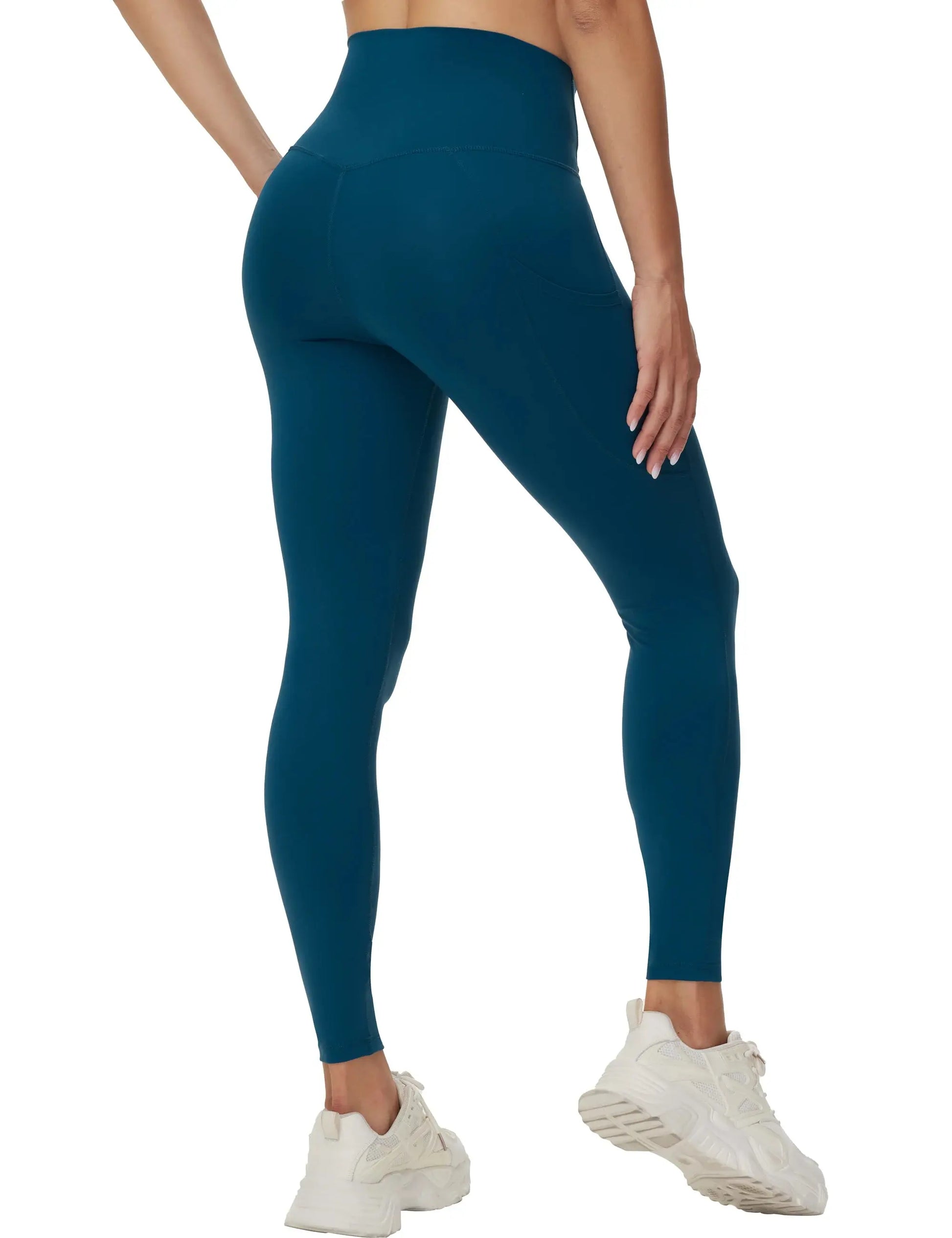 THE GYM PEOPLE Women's Cross Waist Workout Leggings Tummy Control High Waisted Athletic Yoga Pants with Pockets luxecrown.co.uk