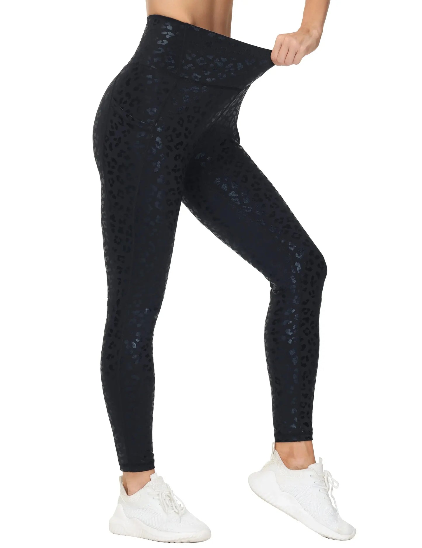 THE GYM PEOPLE Women's Cross Waist Workout Leggings Tummy Control High Waisted Athletic Yoga Pants with Pockets luxecrown.co.uk