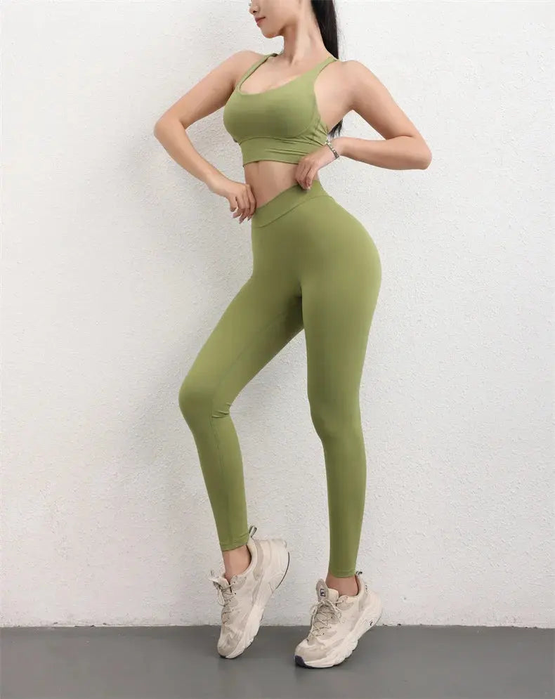 TRY TO BN Back V Scrunch Leggings Women's Gym High Waisted Non See Through Squat Proof Tummy Control Yoga Workout Fitness Tights luxecrown.co.uk