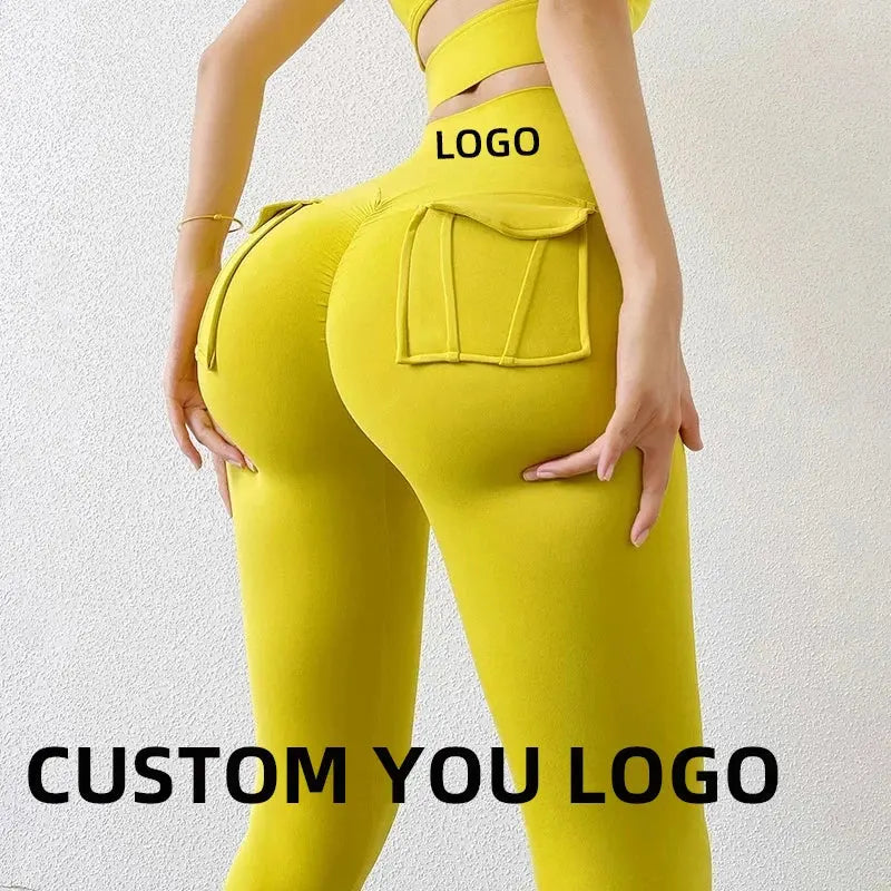 TRY TO BN Yoga Pants Women Gym Scrunch Leggings With Pocket Fitness High Waist Leggings Push Up Running Sports Workout Clothing luxecrown.co.uk