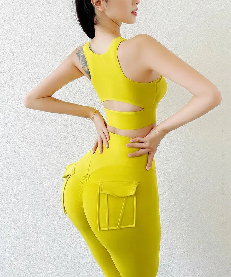 TRY TO BN Yoga Pants Women Gym Scrunch Leggings With Pocket Fitness High Waist Leggings Push Up Running Sports Workout Clothing luxecrown.co.uk